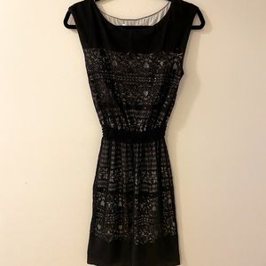 MAX STUDIO stretchy dress with burnout overlay